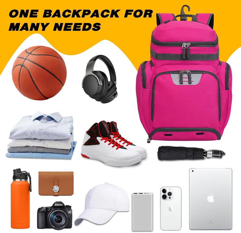 Goloni Basketball Backpack,Large Sports Bag with Ball Compartment & Shoe Compartment for Basketball, Soccer, Volleyball,Gym - Image 4